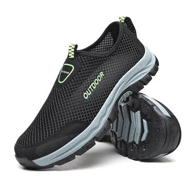 Large Size Men's Shoes Outdoor Fashion Casual Hiking Shoes for Men Mesh Hollow Breathable Sneakers Men Zapatos De Hombre