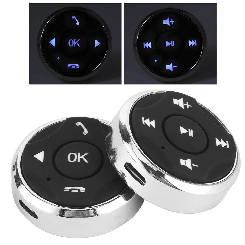 Elerose Steering Wheel Switch Control, Multifunction Steering Wheel Button USB Rechargeable Controller for Android Multimedia Players
