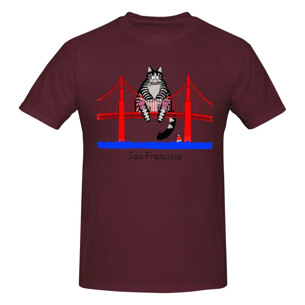 Unisex Ryan Gosling Cat Shirt Funny Golden Gate Bridge Cat Graphic Gifts T Shirt Streetwear Oneck Cotton Unisex Tshirt