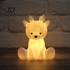 Soft Nursery Lamp for Baby Cute Animal Night Light Kids, Rabbit Bear Deer Cat Dog Room Lighting Sleeping Shape LED Bedside Lamp, Glow Sleep Decorative