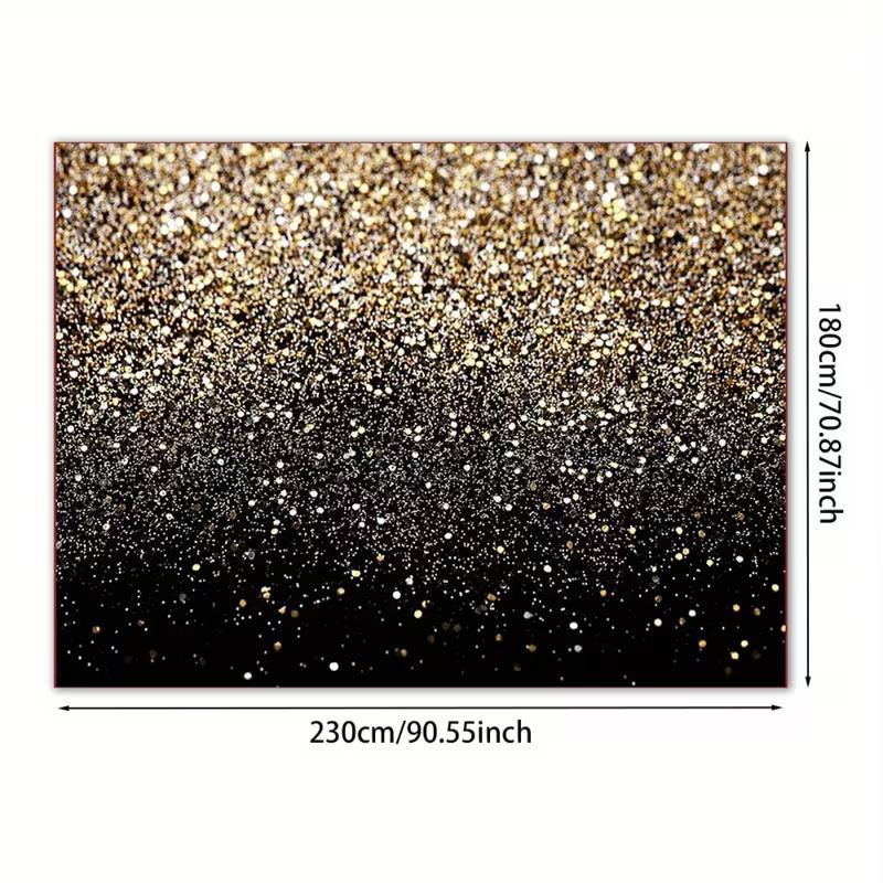2D Ombre Gold Sparkle Bokeh Backdrop Photography Background Banner