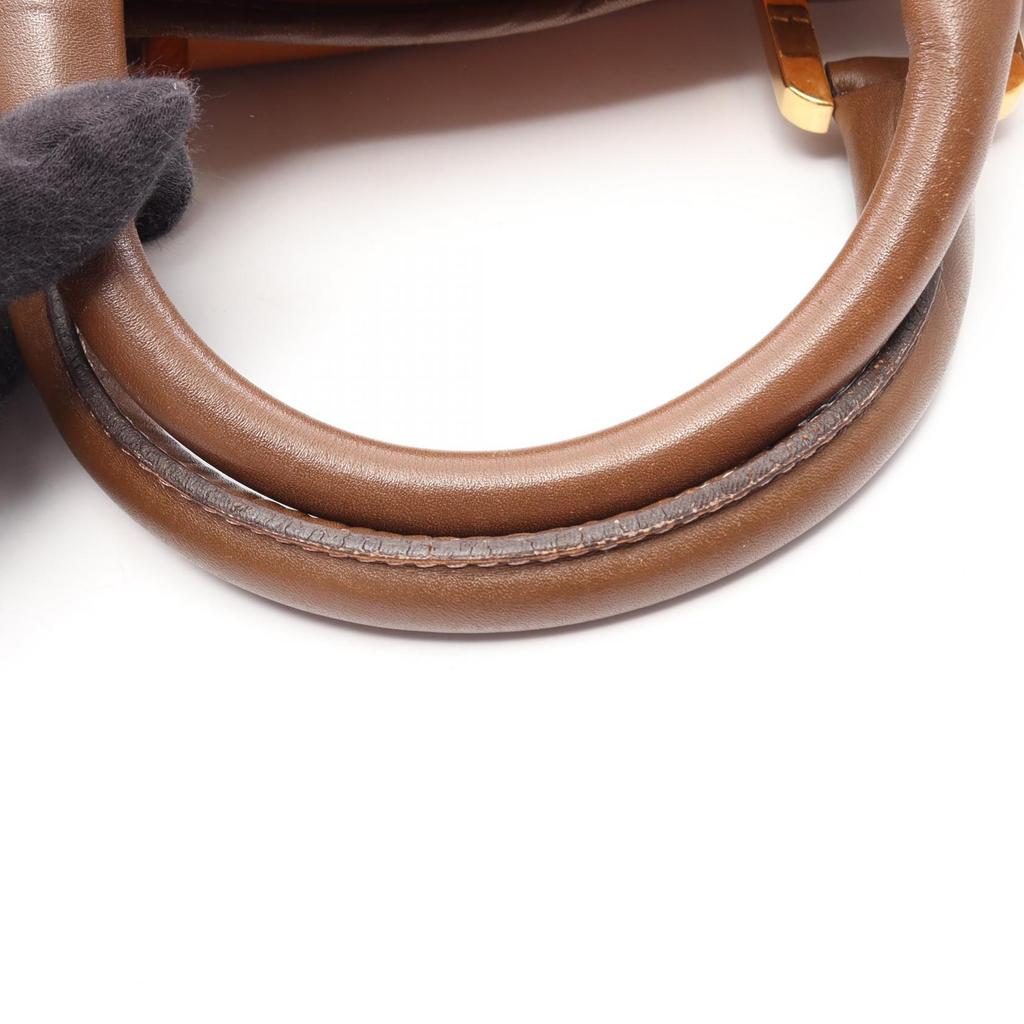 Used LOEWE Amazona 40 Handbag Leather Brown Used Women