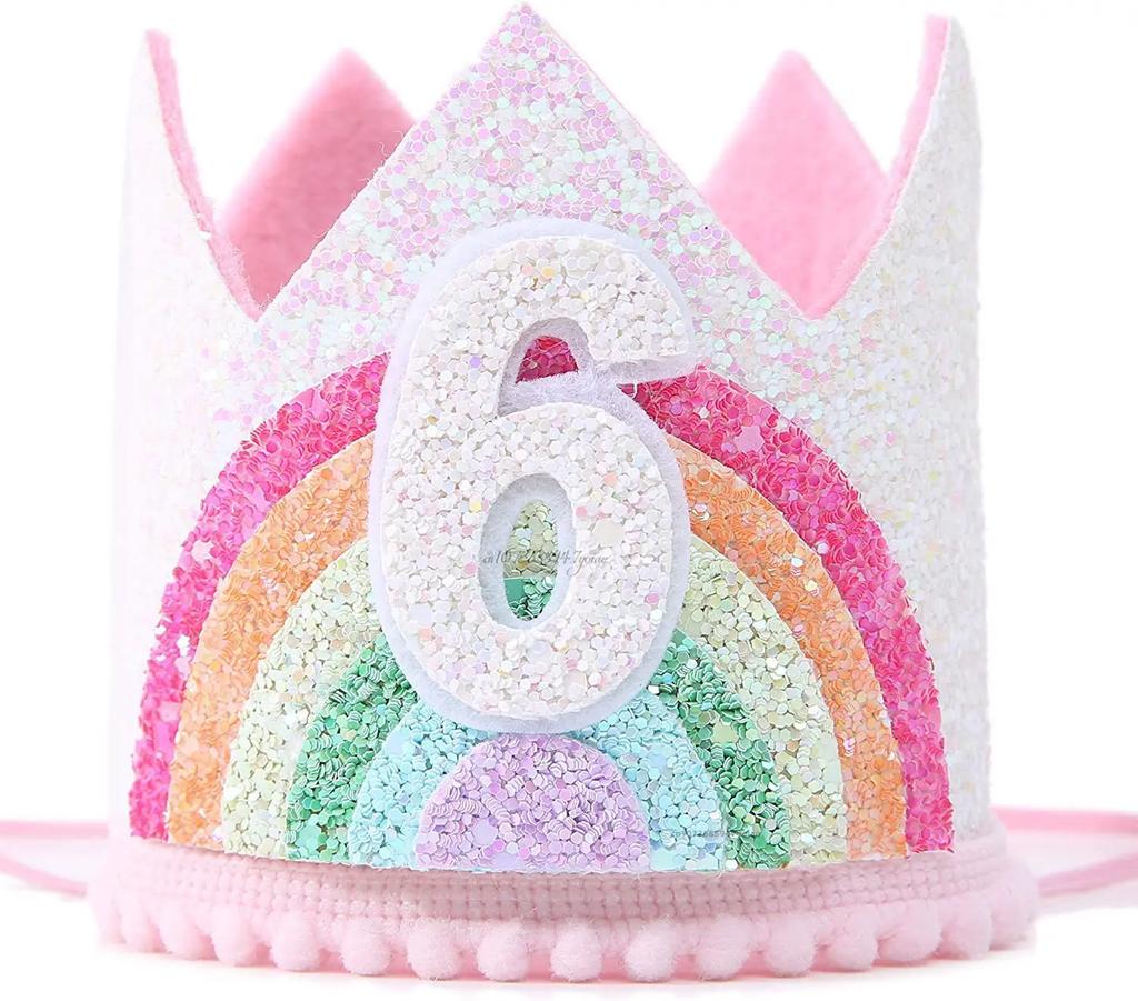 First Kids Birthday Party Glitter Brown Bear Hat ONE Burlap Lion Birthday Crown Baby Shower Photoprops Party Decorations