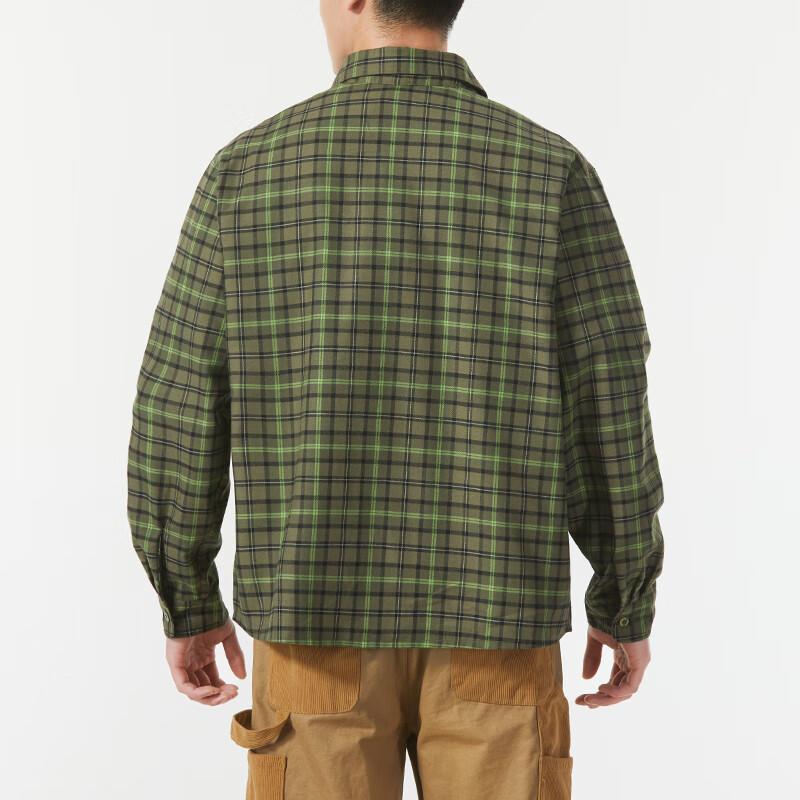 Nike SS24 Checkered Running Fitness Training Outdoor Fashion Casual Breathable Long Sleeve Shirt Men Shirts Green FN2568-222