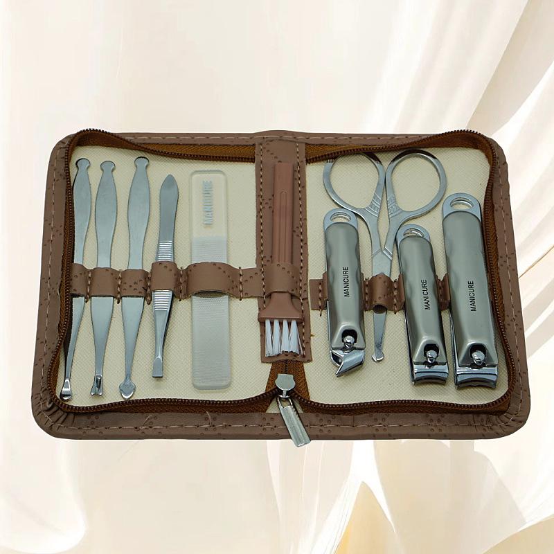 Portable 10-Piece Manicure & Pedicure Nail Clipper Set - Ideal for Home Use, Beauty Care & Gifts