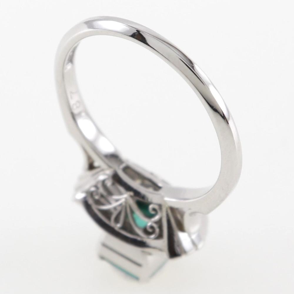 Ring Pt900Platin/Smaragd/Diamant #5.6(US-Grösse) 4.8g Frauen Gebraucht