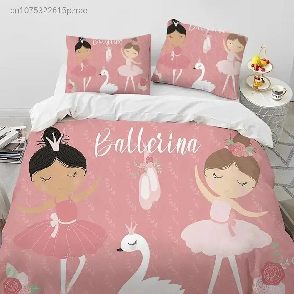 Cartoon Cute Ballet Girl Ballerina Bedding Set Bedroom Soft Modern Bedspreads Comefortable Duvet Cover Quilt Cover Pillowcase