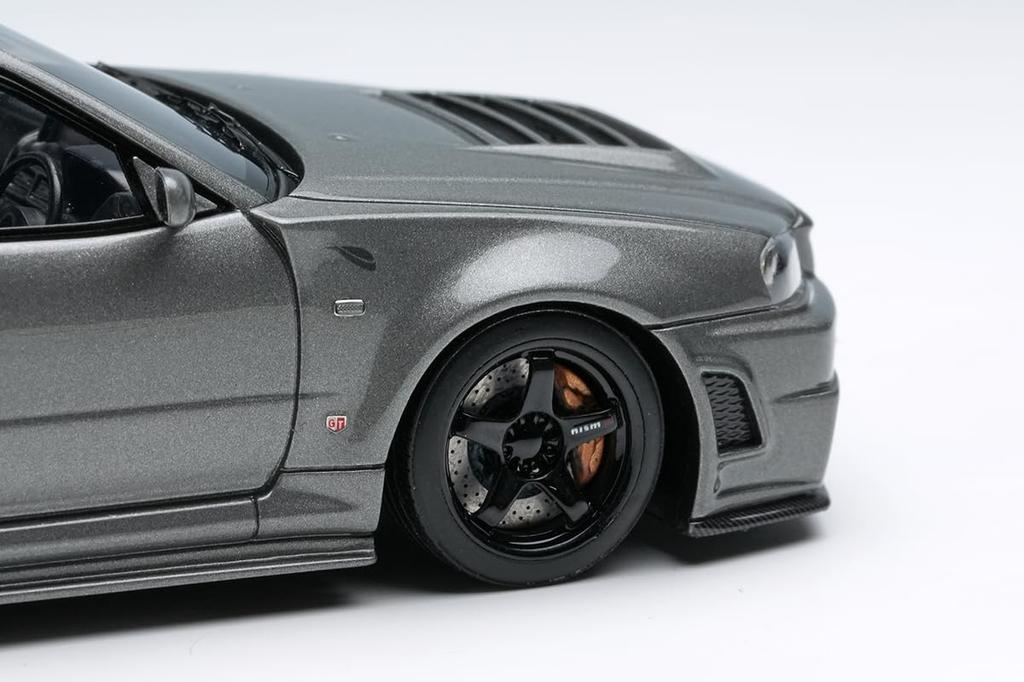 Makeup EIDOLON Nissan Skyline BNR34 CRS Dark Metal Gray 2022 Finished Model 1/43 GT-R (NISMO Version)