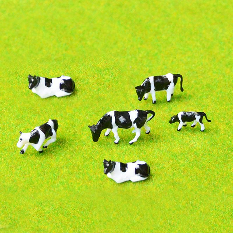 10Pcs 1:87 Scale Soft Rubber Diy Cow Model Train Layout Model Building Toys