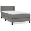 Vidaxl Continental Bed with Mattress, Dark Grey Fabric 90X190 Cm