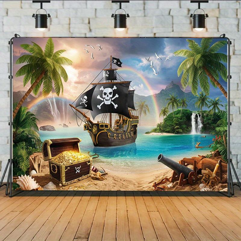 Party Banner 1 Piece, Pirate-style Background Decoration Backdrop Photo Props, Polyester Fiber Banner Decorations