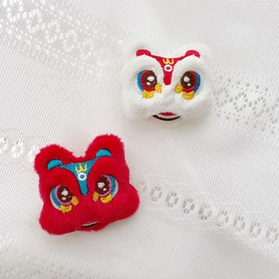 Plush Lion Dancing Brooch Chinese Style Celebration Good Luck Symbol New Year Festive Clothes Jewelry Bag Scarf Pin Chest Badge