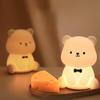 Cute Night Dimmable LED USB Touch Portable Bedside Silicone Warm Breastfeeding Indirect Lighting Bear Light, Light, Timer, Charging, Control, Lamp,