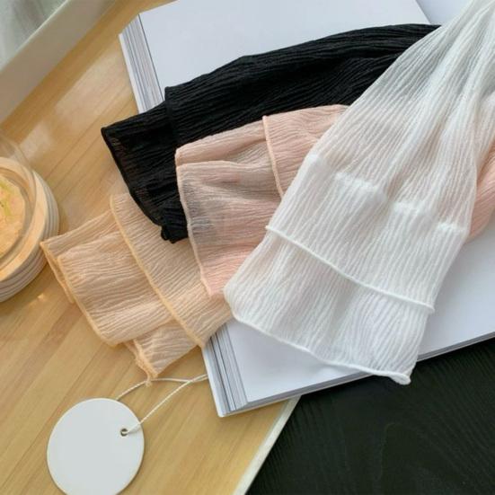 Damen Mesh Durchsichtig Sonnenjacke Langarm Knopfleiste Sonnenshirts UV-Schutz Kurzes Schultertuch Top Sommer Strand Überwurf