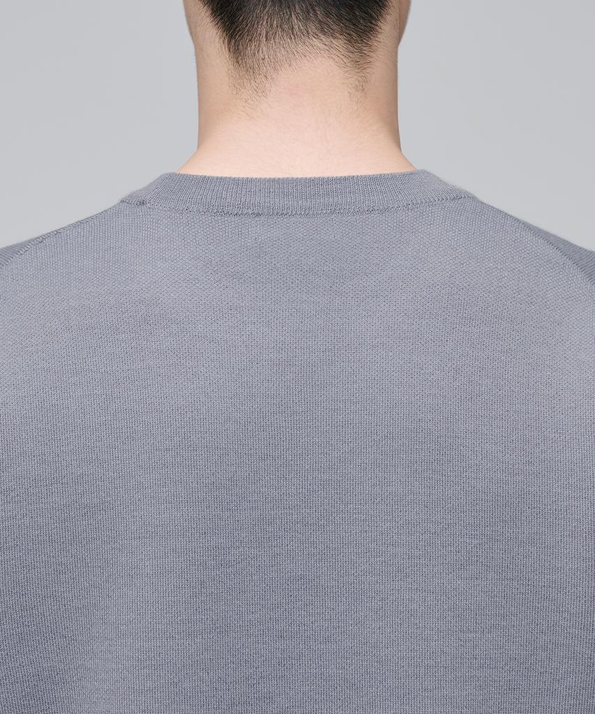 Musinsa Standard Minimal Crew Neck Knit [Purple Gray]
