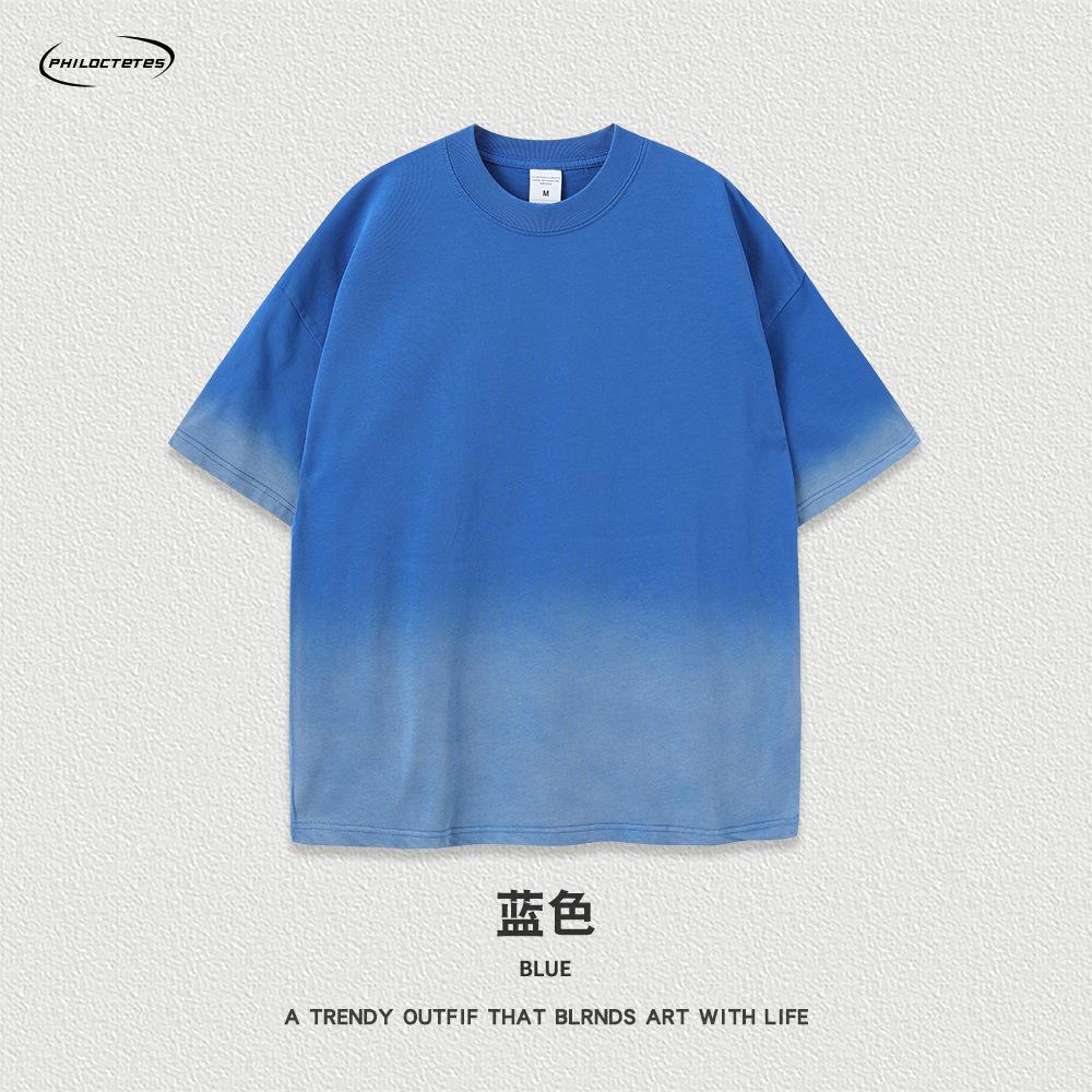 Футболка унисекс с коротким рукавом в стиле ретро с эффектом градиента дофаминового цвета XXL