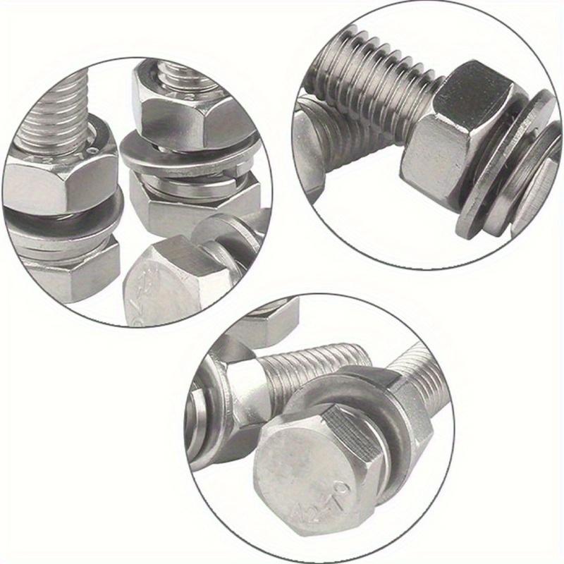 560-piece stainless steel hex bolt, nut, spring, and washer set, M3, M4, M5, and M6, lengths ranging from 10mm to 40mm.