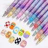 1Set Waterproof 12 Color Nail Art Penset Graffiti Nail Markers for Manicureextra Fine 0.5Mm Acrylic Paint Pens for Nail Painting