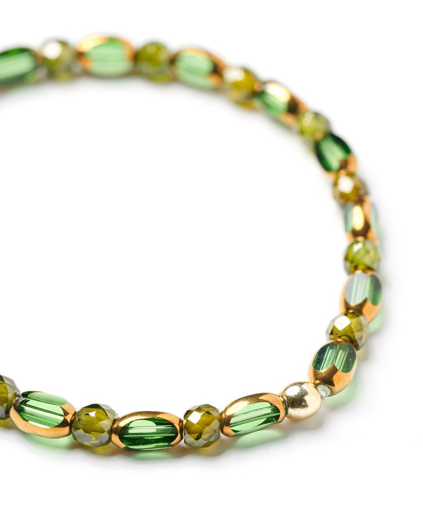 Polalita Green Gold Mix Stone Bracelet (Plt-Br-056_Gn)