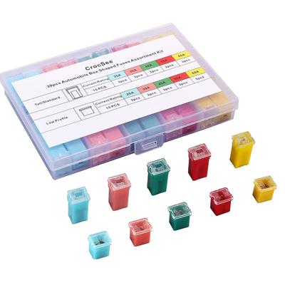 30 PCS Box Shaped Car Fuses Kit (20A, 30A, 40A, 50A, 60A)