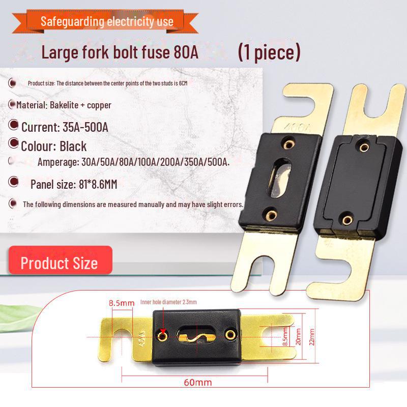 Porte-fusible de batterie de voiture à courant élevé avec connexion à boulon, 20 A-500 A