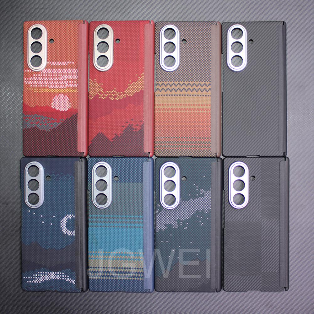 For Samsung Galaxy Z Fold 7 Carbon Case 600d Kevlar Aramid Fiber Fabric Ultra Thin Hard Cover Magnetic balckSlimlightred Premium