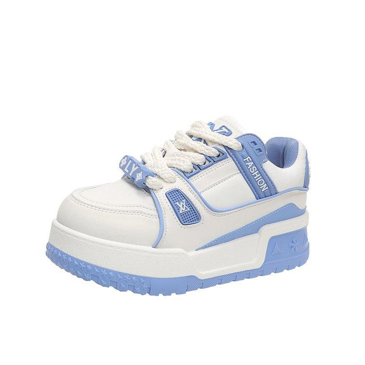 

Little white shoes women s thick baseplate shoes women s 2025 spring new versatile height-increasing muffin casual sports ugly cute bread shoes 40 павлин голубой