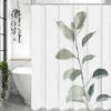 Sprchový závěs s eukalyptovými listy, Dekorační sprchový závěs do koupelny, Vodotěsný sprchový závěs s háčky