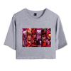 Módní Dámské Sexy Hazbin Hotel Grafický potisk Krátký rukáv Crop Top Legrační trička Hipster Cool Tops s výstřihem do O