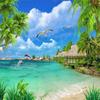 3d Coconut Tree Wallpaper Sea Scenery Wall Mural Living Room Tv Sofa Background Murals