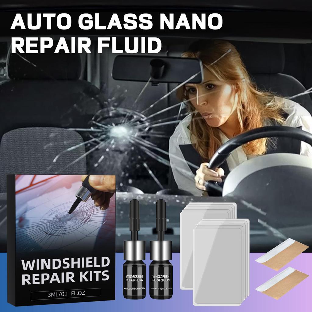 Windshield Crack Repair Kit,2026 Upgrade 2 Bottles Nano Glass Crack Repair Liquid Quick Windshield Repair for Chips and Crack