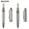 MAJOHN Ti-P141 Titanium Alloy Piston Fountain Pen Metal Hammer Pattern Version Fountain Pen School Office Supplies Stationery