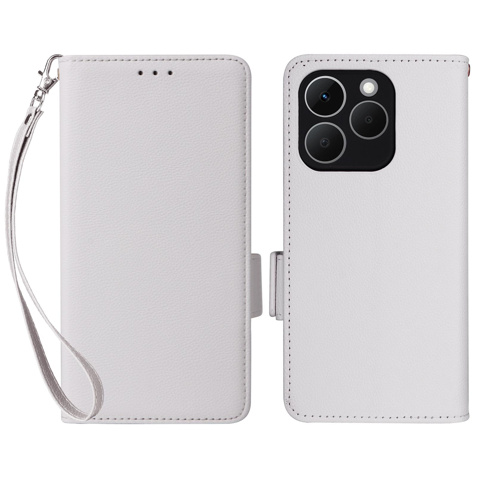 

For Realme 15T 5G Case Litchi Texture Wallet Leather Phone Cover with Wrist Strap