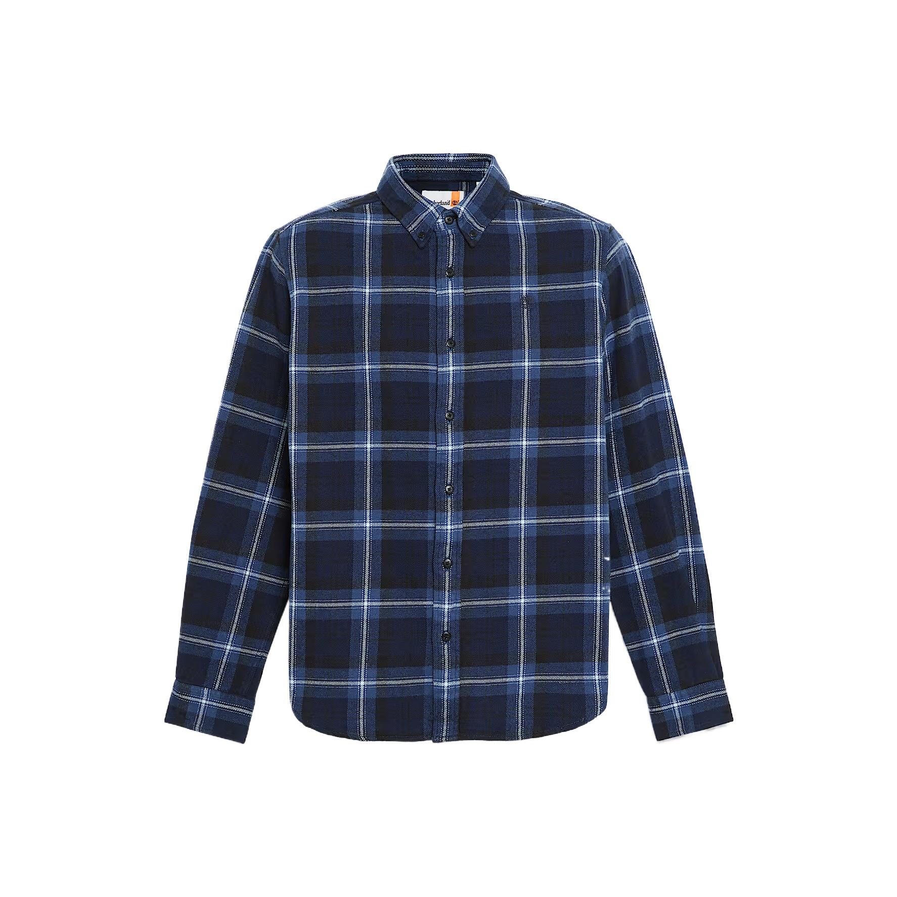 Timberland Midweight Flannel Embroidered Logo Plaid Long Sleeve Shirt Men shirts TB0A44XQV82 M