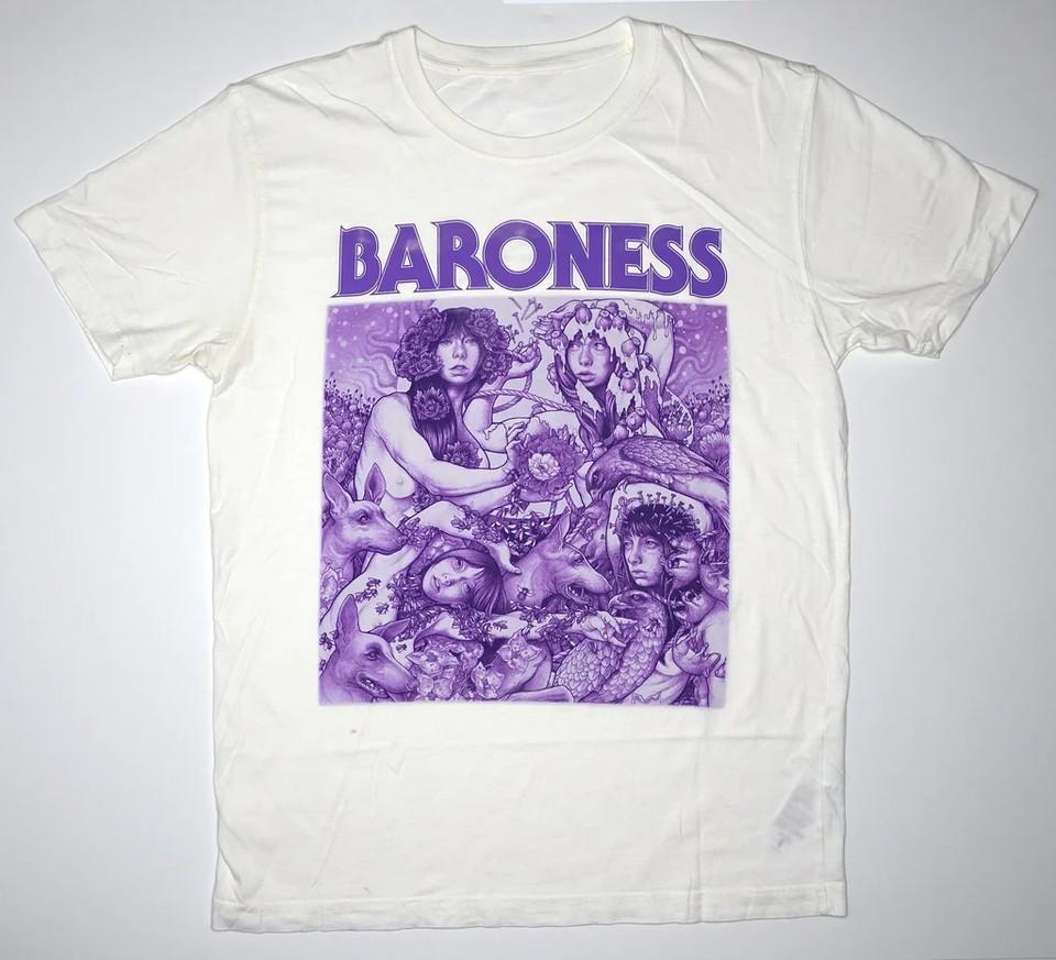 Retro Purple Baroness Band Shirt Short Sleeve White Unisex Size S-5XL E1500 XL