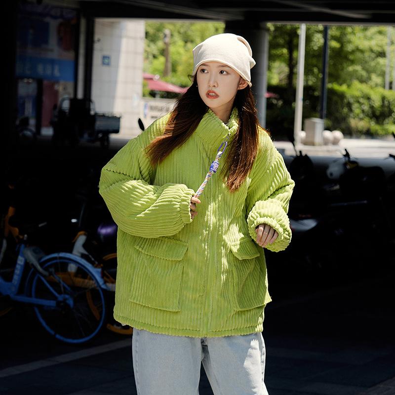 2025 Style décontracté veste en velours côtelé pour couple à la mode ample et polyvalente veste en coton hiver plus coton épaissi vêtements chauds en coton