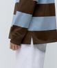 MUSINSA STANDARD Relaxed Striped Rugby Shirt [Brown/Light Blue]