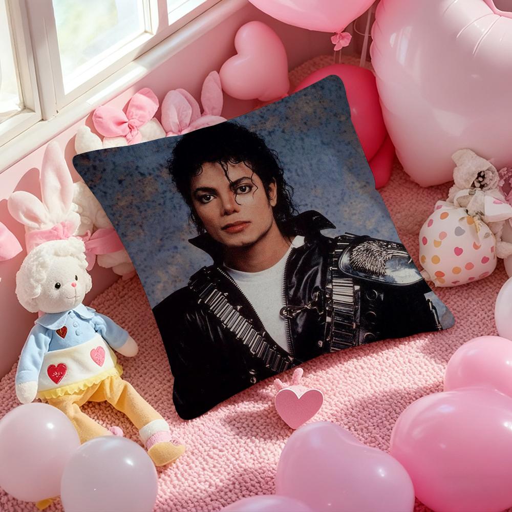 M-Michael Jackson Classic Singer Cushion Cover Pattern Printed Pillowcase for Living Room Sofa Cushion Cover & Bedroom Decor