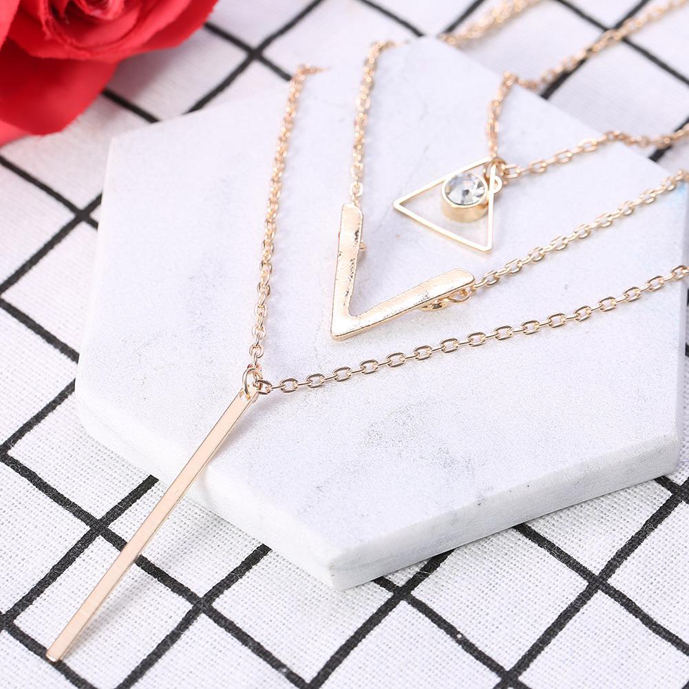 Fashion Lady Women Jewelry Multi layer Necklace Clavicle Chain Collar Pendant Accessory