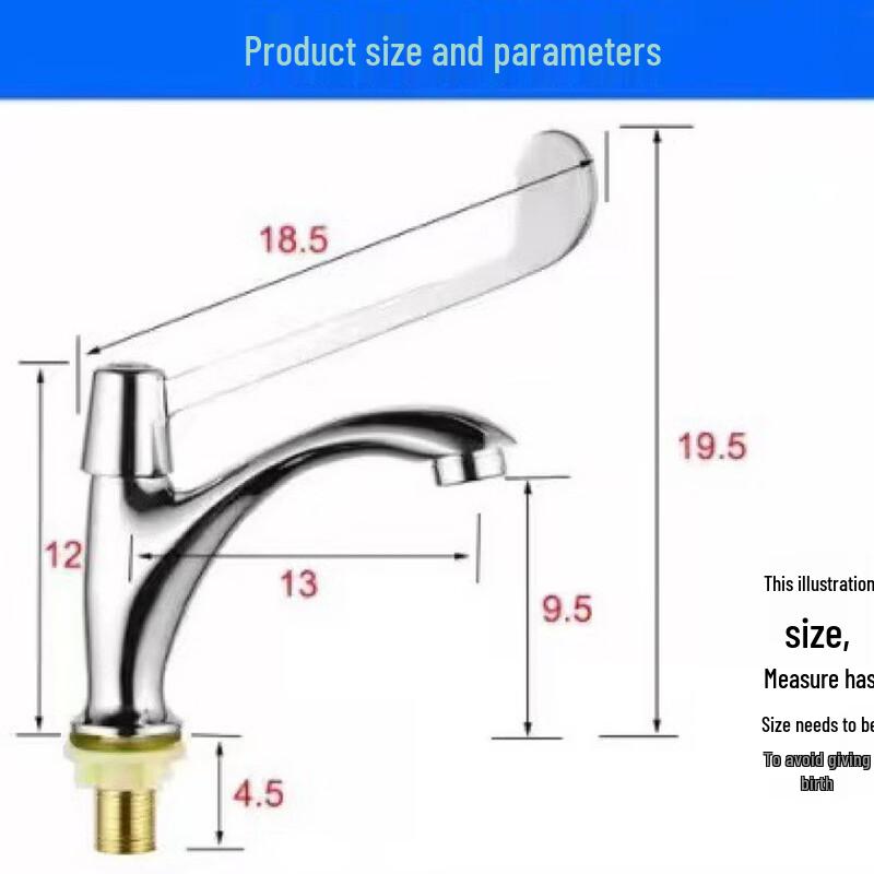TLXT Medical Single Cold Water Faucet - Long Handle
