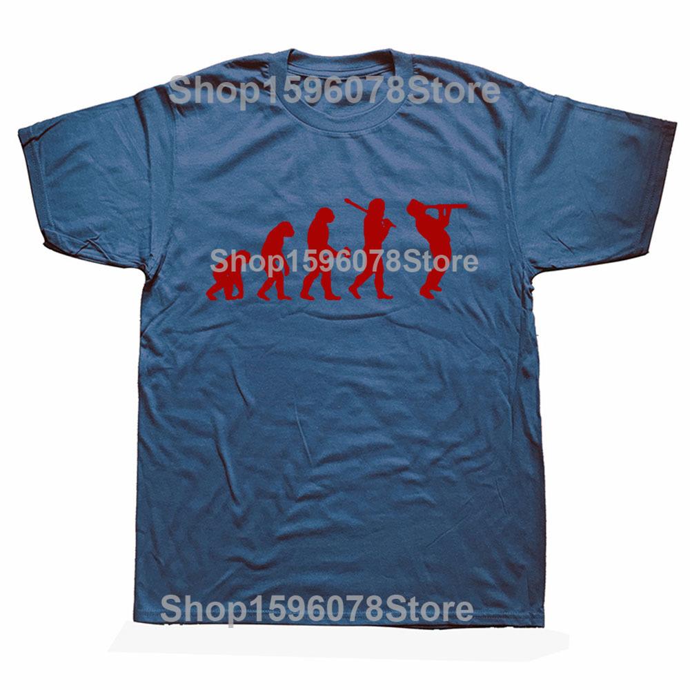 Clarinet Oboe Player Clarinetist Oboist Evolution Print T-Shirt Summer Casual Top Tee Printed T Shirt Fashion