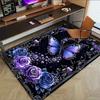 1PC Butterfly Roses Non-Slip Floor carpet, Office, family, bedroom, Studio - Large Area Rug,  Decorative Mat, Longlasting Material-C0440