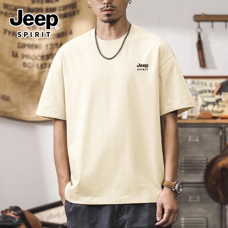 JEEP SPIRIT Men's Heavyweight Cotton Short Sleeve T-Shirt