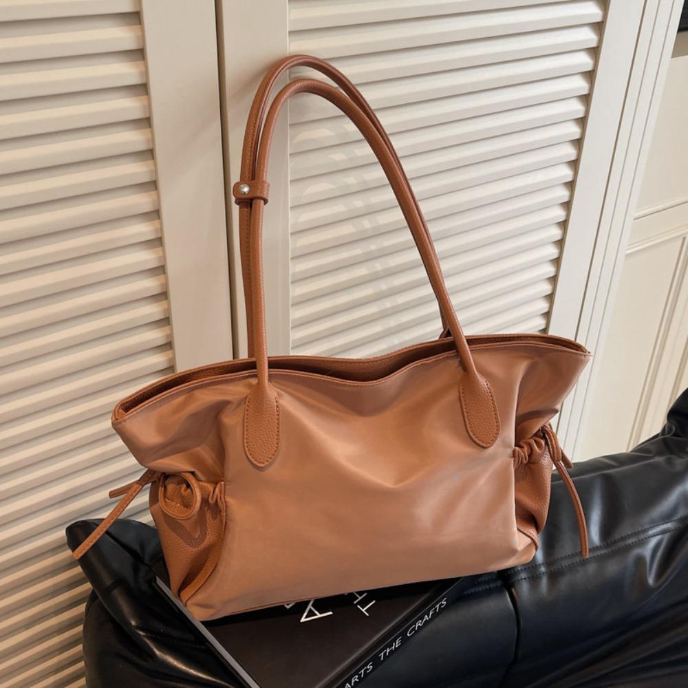 Zipper Nylon Cloth Tote Bag Lightweight Handbag Office Worker Tote Underarm  Bag  Travel