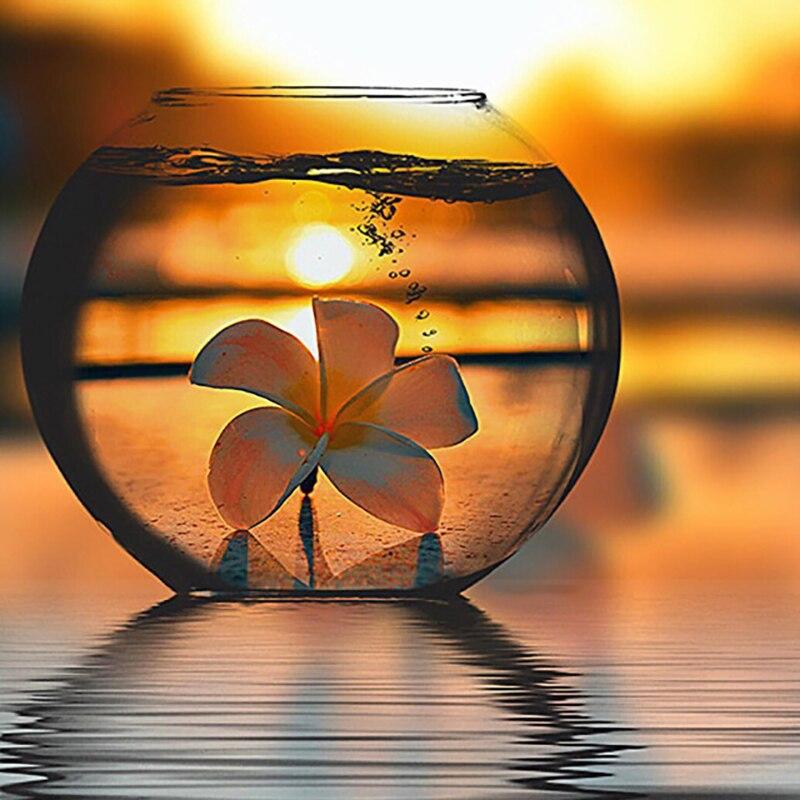 5D DIY Diamond Painting Sunset Bottle View Diamond Embroidery  Cross Stitch Full Round Drill Manual Art Home Decor Gift