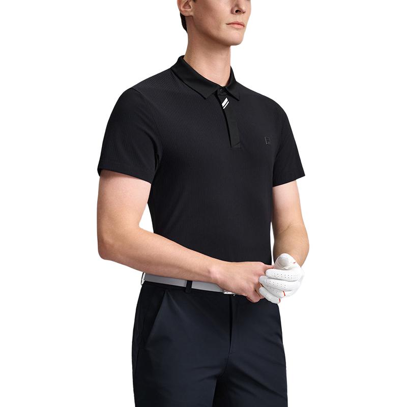 FILA Golf Series Simple Classic Fashionable Personalized Sports Casual Versatile Comfortable Breathable Knitted Short Sleeve Polo Shirt A11M625147FBK