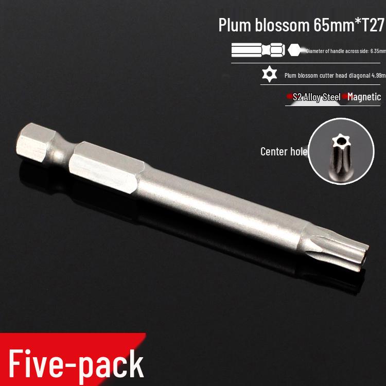 Plum Blossom S2 Magnetic Hex Screwdriver Set - 6.35mm Pneumatic Drill Bit Set