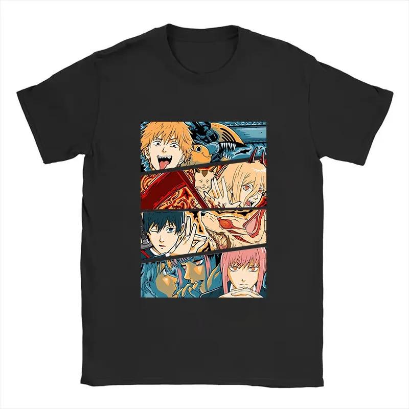 Chainsaw Man Denji & Power Action Vintage Anime T-Shirt, Unisex Manga Fan Streetwear Tee, 100% Cotton Casual Short Sleeve Top