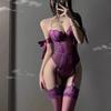 Sexy Purple Charm Sexy Lingerie Lace Onesie Pure Desire Uniform Suit No Pajamas Female Temptation