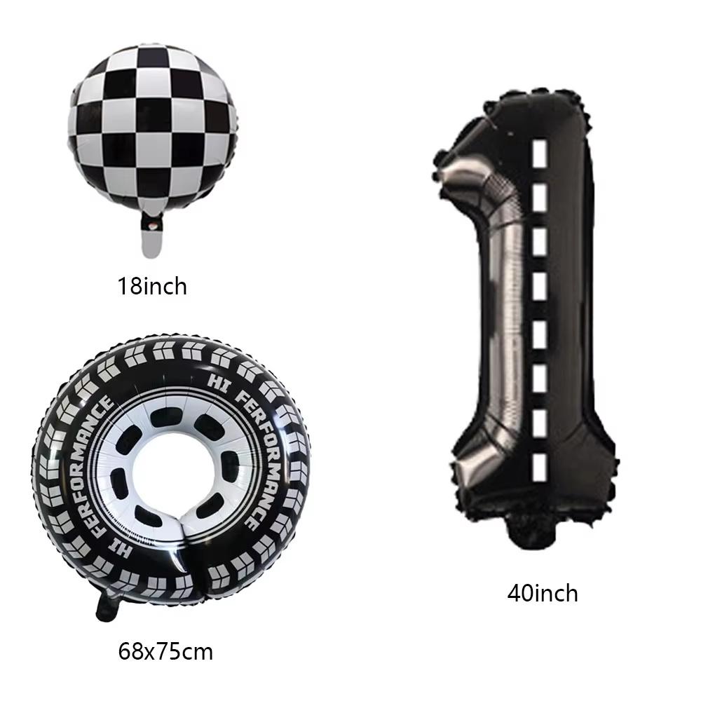 7pcs Race Car Balloons Birthday Party Supplies Tire Wheel Balloons  Checkered Tire Balloon Party Favors Decorations